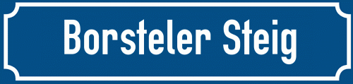 Straßenschild Borsteler Steig